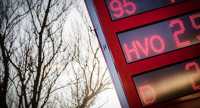 Bensinpump som visar HVO diesel