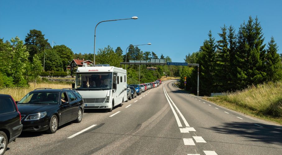 Husbil i kö