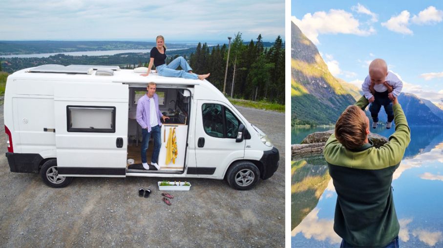 Sofia Lindhe, Anton Pehrson och dottern Li har tagit plåtisen till Norge.