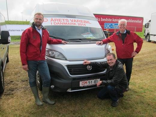 Glada grabbar från Fiat Danmark: Fiat Professional Sales Manager Erik Holm, PR Manager Steffen Holm och Fiat Professional Regional Manager Kristian Strunge.