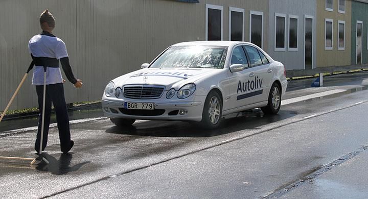 Vakuumbromsen testas i Vårgårda.