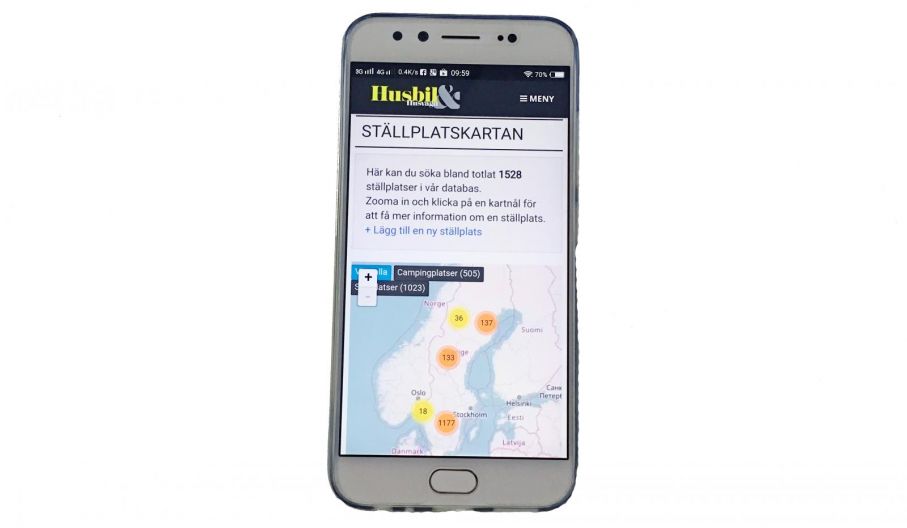 1500 campingar och ställplatser i telefon, dator eller surfplatta.
