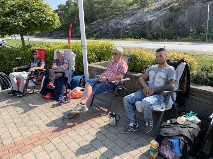 Köande campingentusiaster