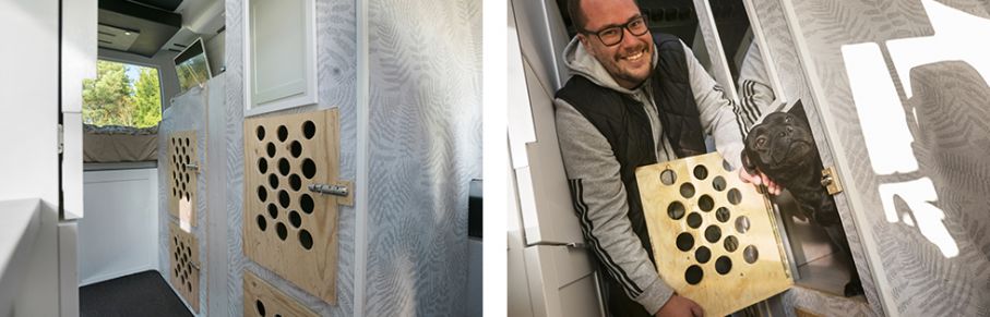 De hemgjorda hundburarna blev godkända av dess brukare. Varje bur rymmer två hundar vardera. I år planerar de att riva burarna och istället montera en nyinköpt bur som är anpassad för husbil och rymmer upp till åtta hundar.