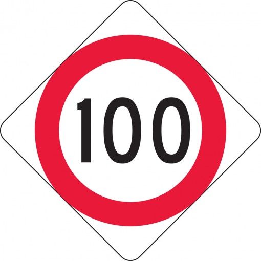 100 kmh speed limit temporary new zealand road sign