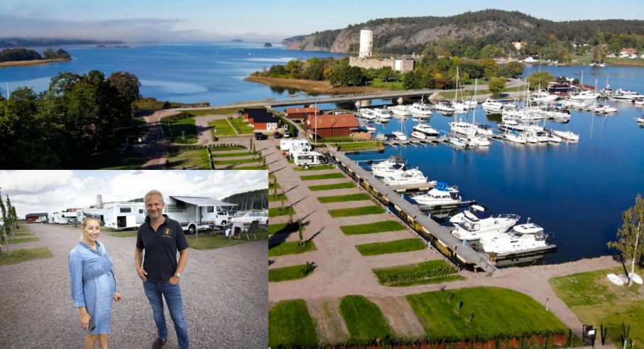 Cassandra och Casimir Danielsson satsar hårt på sin ställplats, en satsning som fallit väl ut och uppskattas av gästerna. Foto: Niclas Sandberg/Casimir Danielsson